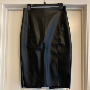 Black Faux Leather Skirt
